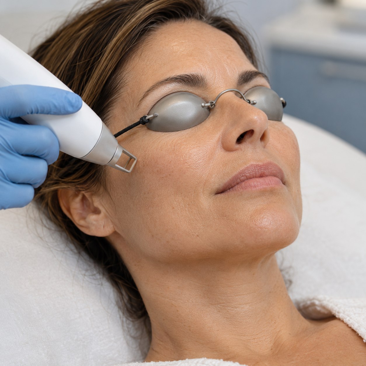 Illustration of fotona laser being performed